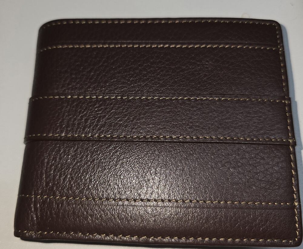 Comme Ca Ism Men's Vintage Brown Leather Wallet, New With Box